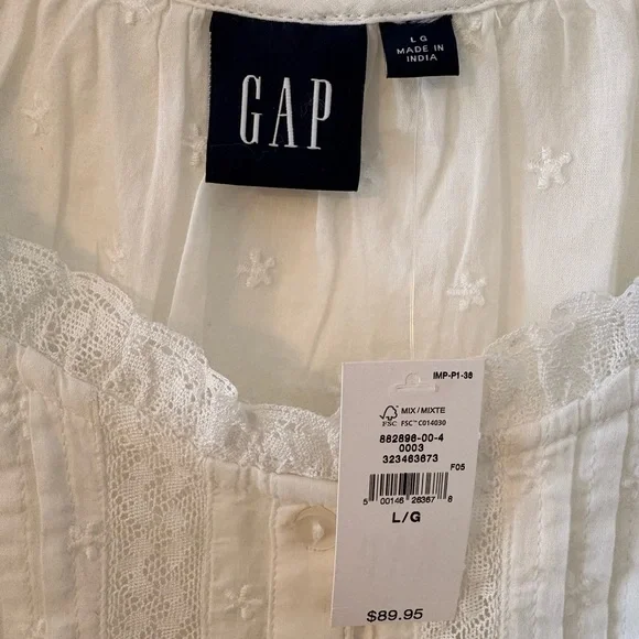 Gap White Lace Trim Peplum Top - Picture 7 of 8